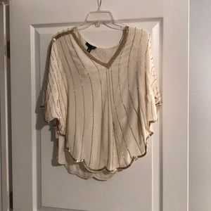Bloomingdales beaded short sleeve top